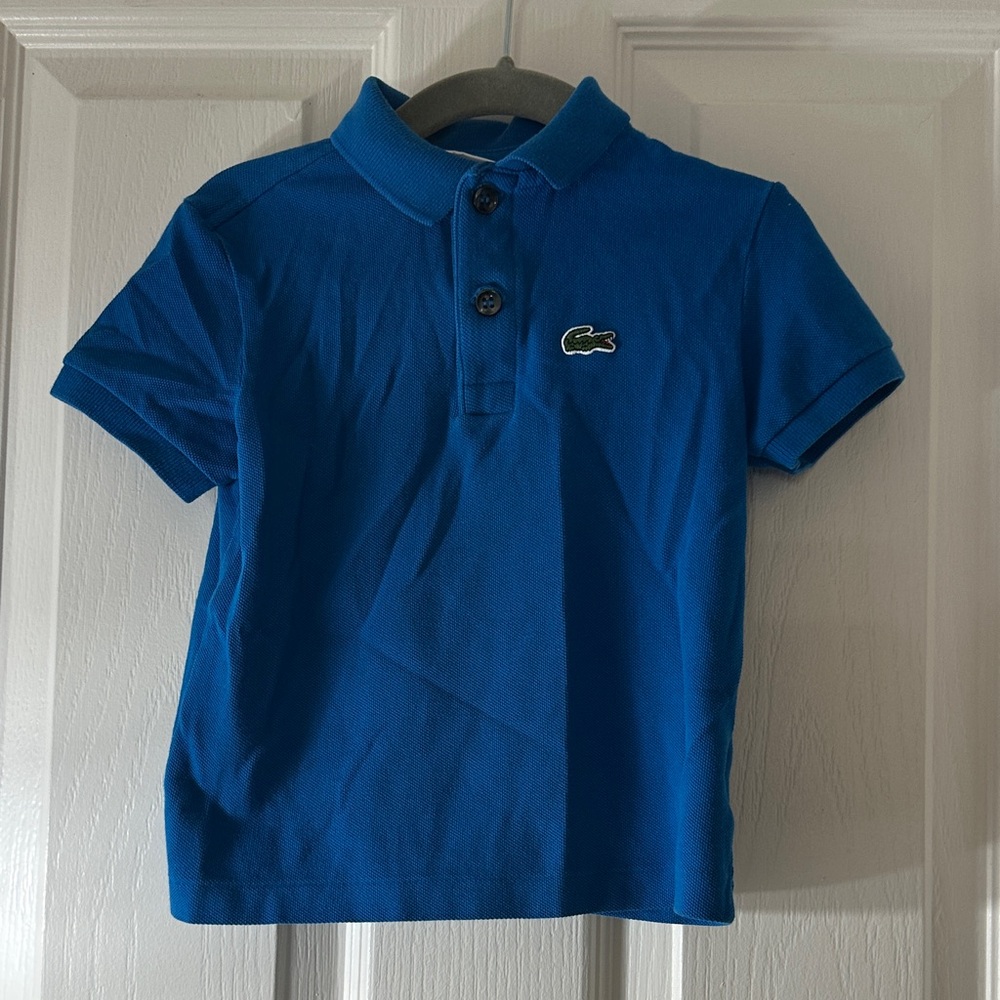 Lacoste Boys' Royal Blue Short Sleeve Polo with Crocodile Patch